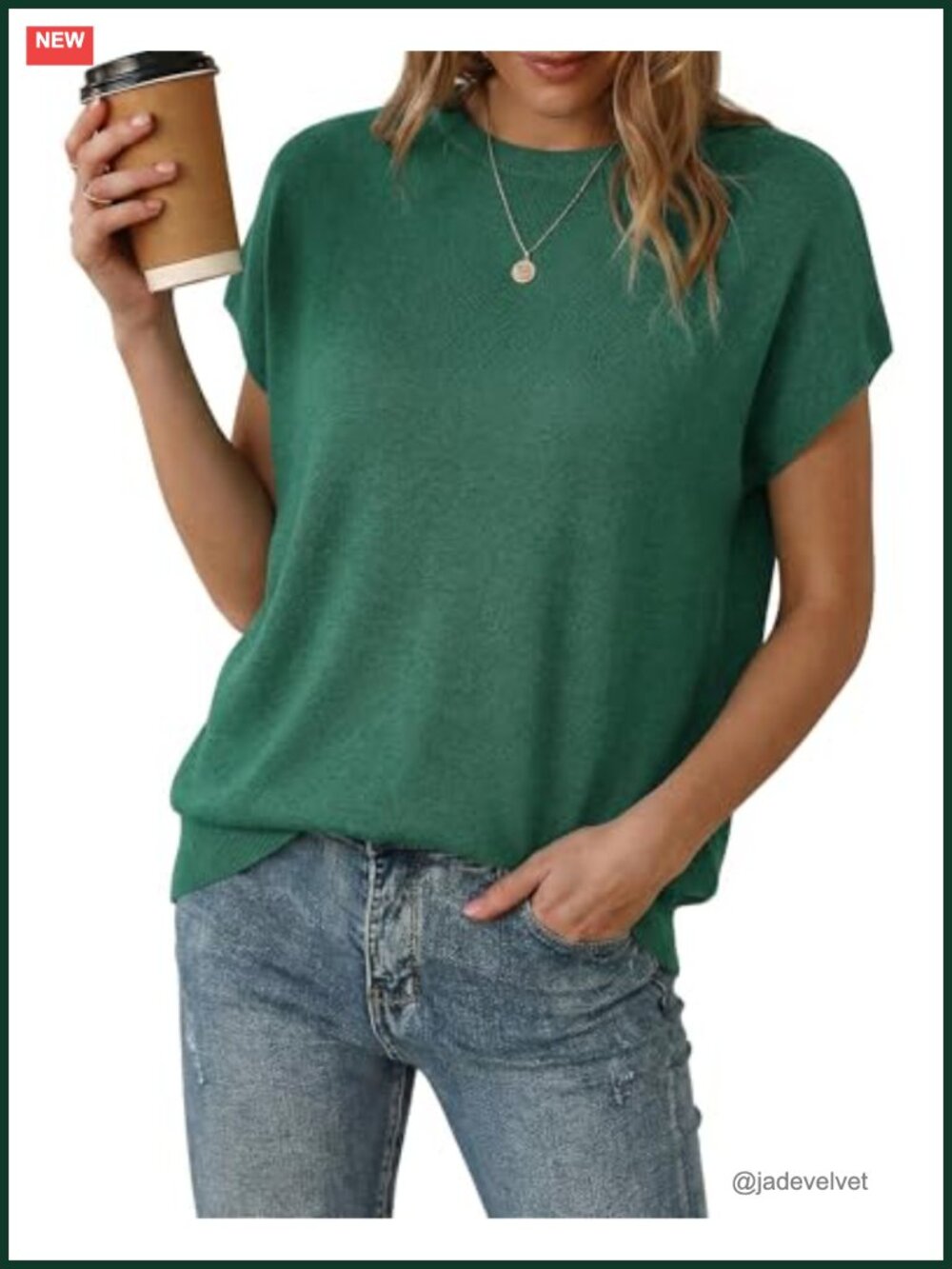 Wool Blend Oversized Batwing Short Sleeve Sweater Dressy Casual Teal